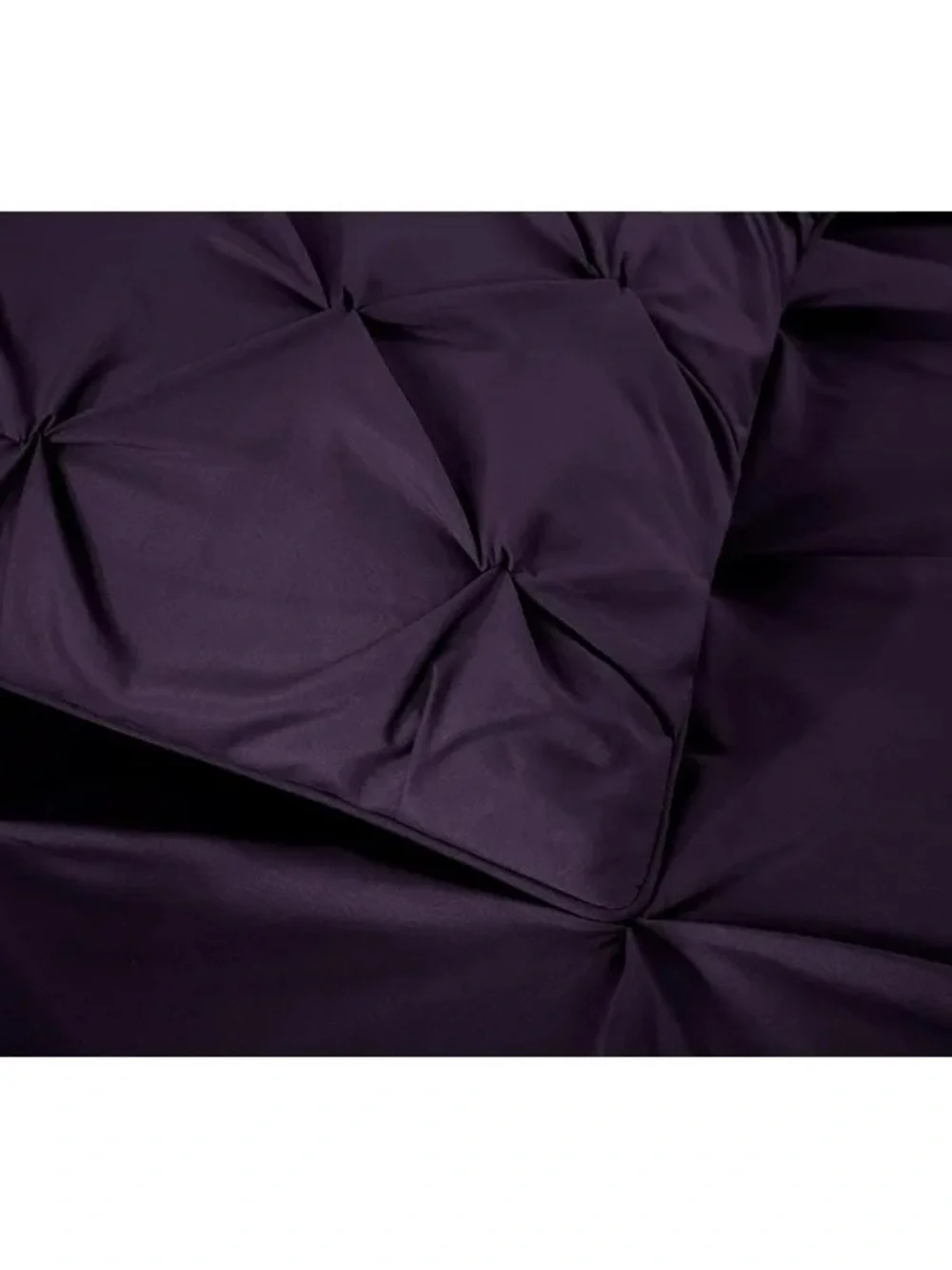 Plush Pleated purple Pintuck extra wide king 3 piece Comforter Set
